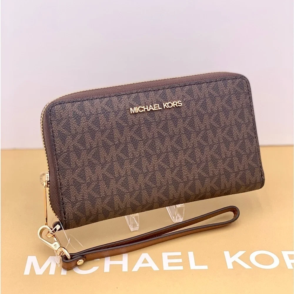 Michael Kors Jet Set Travel Wallet Phone Case Brown